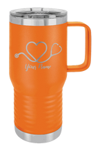 Load image into Gallery viewer, Stethoscope Heart with Name  - Customizable Laser Engraved Mug (Etched)
