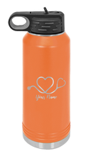 Load image into Gallery viewer, Stethoscope Heart with Name  - Customizable Laser Engraved Water Bottle (Etched)
