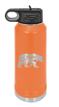 Load image into Gallery viewer, Mama Bear Floral Laser Engraved Water Bottle (Etched)
