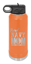 Load image into Gallery viewer, Proud U.S. Navy Mom Laser Engraved Water Bottle (Etched)
