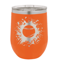 Load image into Gallery viewer, Baseball Laser Engraved Wine Tumbler (Etched)
