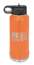 Load image into Gallery viewer, Coast Guard Flag Laser Engraved Water Bottle (Etched)
