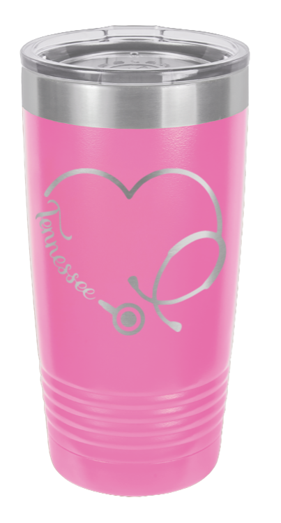 Tennessee Stethoscope Heart Laser Engraved Tumbler (Etched)