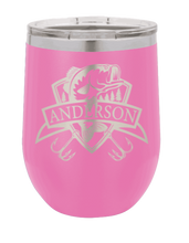 Load image into Gallery viewer, Bass with Customizable Banner Laser Engraved Wine Tumbler (Etched)
