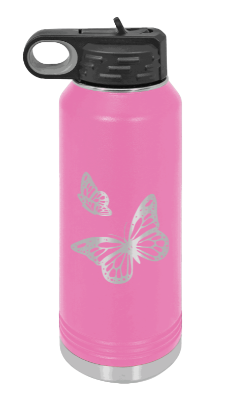 Butterflies Laser Engraved Water Bottle (Etched)
