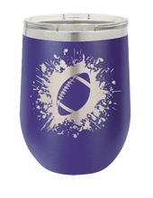 Load image into Gallery viewer, Football Laser Engraved Wine Tumbler (Etched)
