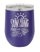 Load image into Gallery viewer, Sunshine Mixed with a Little Hurricane Laser Engraved Wine Tumbler (Etched)
