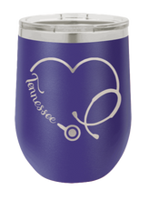 Load image into Gallery viewer, Tennessee Stethoscope Heart Laser Engraved Wine Tumbler (Etched)
