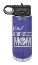 Load image into Gallery viewer, Proud U.S. Air Force Mom Laser Engraved Water Bottle (Etched)
