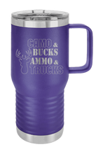 Load image into Gallery viewer, Camo &amp; Bucks - Ammo &amp; Truck  Laser Engraved Mug (Etched)
