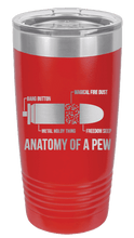 Load image into Gallery viewer, Anatomy of a Pew Laser Engraved Tumbler (Etched)
