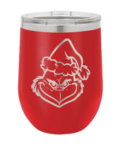 Load image into Gallery viewer, Grinch Laser Engraved Wine Tumbler (Etched)
