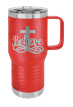 Load image into Gallery viewer, Believe with Cross Laser Engraved Mug (Etched)
