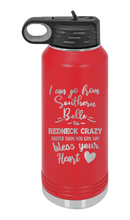 Load image into Gallery viewer, Southern Belle to Redneck Crazy Laser Engraved Water Bottle (Etched)
