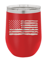 Load image into Gallery viewer, Distressed Flag Laser Engraved Wine Tumbler (Etched)
