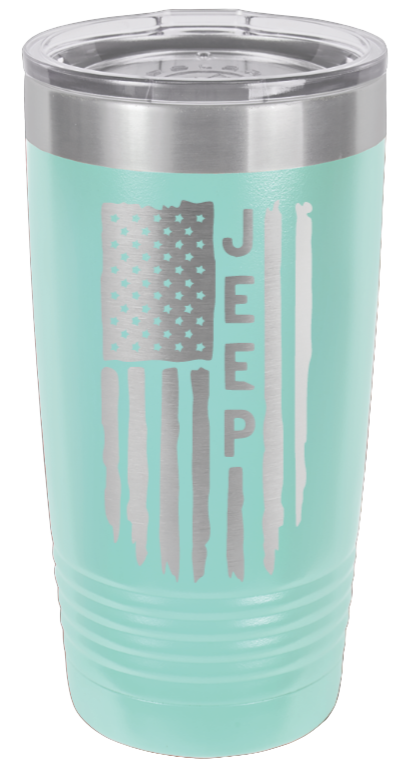 Cheetah Print with Teal Jeep Tumbler