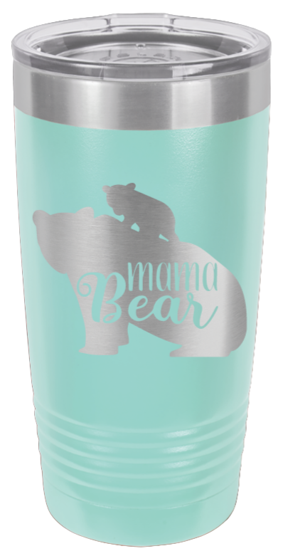 Mama Bear with Cub Laser Engraved Tumbler (Etched)