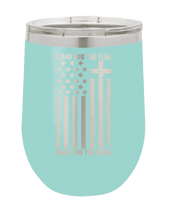 Load image into Gallery viewer, Stand for the Flag Laser Engraved Wine Tumbler (Etched)
