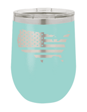 Load image into Gallery viewer, USA Flag Cutout Laser Engraved Wine Tumbler (Etched)
