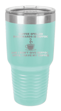 Load image into Gallery viewer, Coffee spelled backward EEFFOC Laser Engraved Tumbler  - (Etched)
