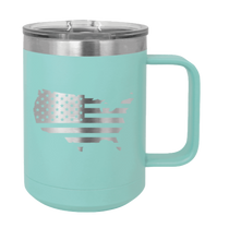 Load image into Gallery viewer, USA Flag Cutout Laser Engraved Mug (Etched)
