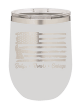 Load image into Gallery viewer, Fire Fighter Flag Laser Engraved Wine Tumbler (Etched)
