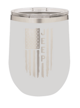 Load image into Gallery viewer, JEEP Flag Laser Engraved Wine Tumbler (Etched)
