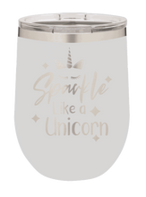 Load image into Gallery viewer, Sparkle Like a Unicorn Laser Engraved Wine Tumbler (Etched)
