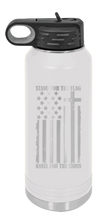 Load image into Gallery viewer, Stand for the Flag Kneel for the Cross Laser Engraved Water Bottle (Etched)
