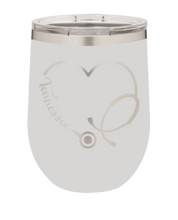Load image into Gallery viewer, Tennessee Stethoscope Heart Laser Engraved Wine Tumbler (Etched)
