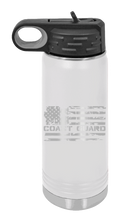 Load image into Gallery viewer, Coast Guard Flag Laser Engraved Water Bottle (Etched)
