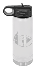 Load image into Gallery viewer, Elk and Trees Laser Engraved Water Bottle (Etched)
