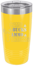 Load image into Gallery viewer, Camo &amp; Bucks - Ammo &amp; Truck Laser Engraved Tumbler (Etched)*
