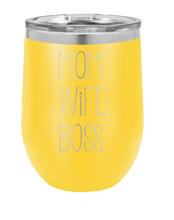 Load image into Gallery viewer, Mom Wife Boss Laser Engraved Wine Tumbler (Etched)
