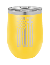 Load image into Gallery viewer, Stand for the Flag Laser Engraved Wine Tumbler (Etched)
