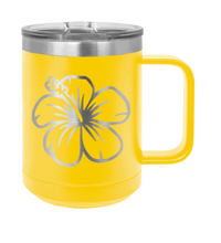 Load image into Gallery viewer, Hibiscus Flower Laser Engraved Mug (Etched)
