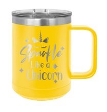 Load image into Gallery viewer, Sparkle Like a Unicorn Laser Engraved Mug (Etched)
